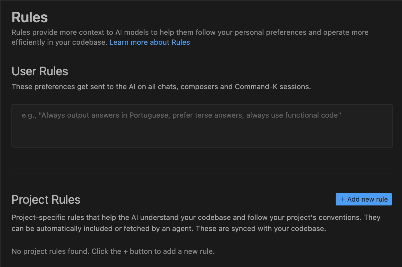 Custom Rules in Cursor