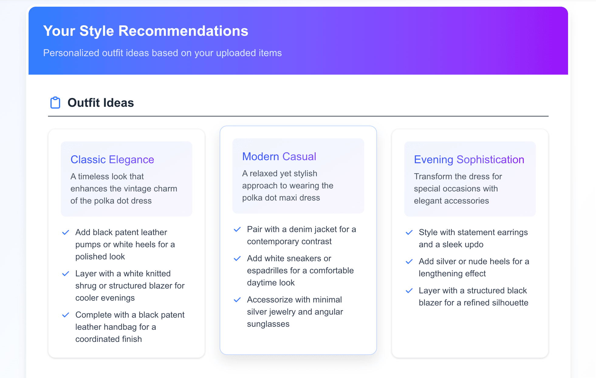 Style Recommendations